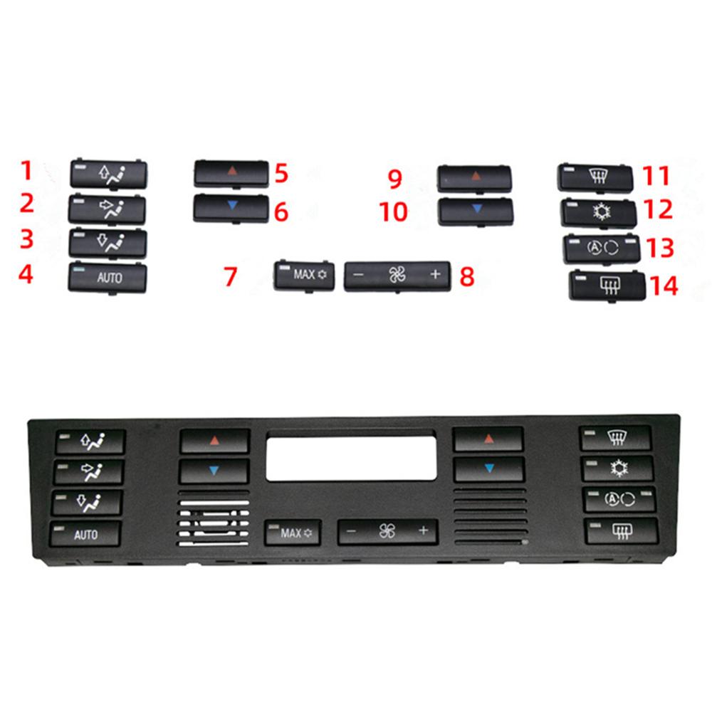 

14Pcs A/C Control Panel Switch Button Cover For 1999-2006 BMW X5 E53 64116915812