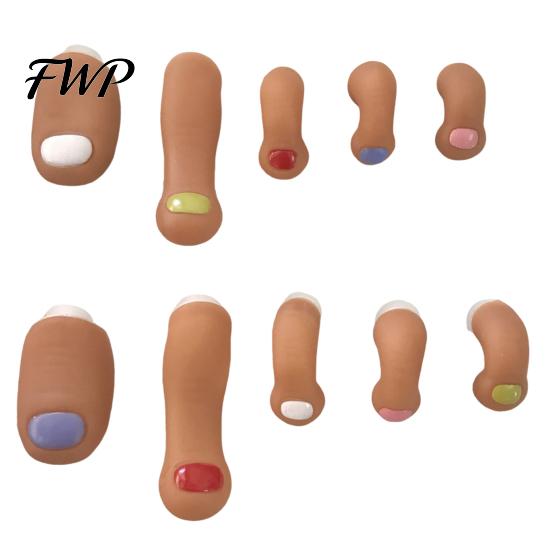 Personalized Accessories 10Pcs Artificial Toes Set DIY 3D Toe Charms Shoes Decoration Tips Nails with Realistic Shape Buckle for Party Festival