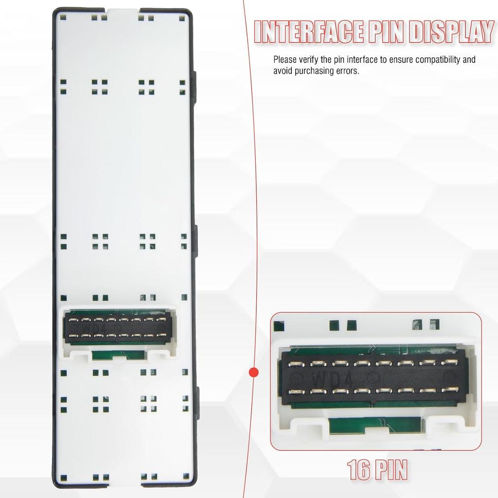 Black Power Window Switch Driver Side | Compatible with Hyundai Sonata 2011 2012 2013 2014 2015, Replaces 93570-3S000RY