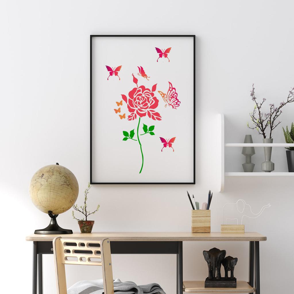 Flowers, Butterflies, Hollow Templates for Painting, Spray Painting, Spray Printing, and Missing Printing Boards, Diy, Horticultural Design Templates