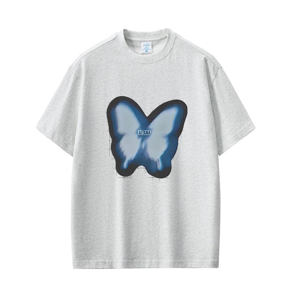 Aitana Butterfly Graphic T-shirt CUARTO AZUL T Shirts Men Women Fashion Pop Music Oversized Streetwear Man Vintage Casual Tshirt