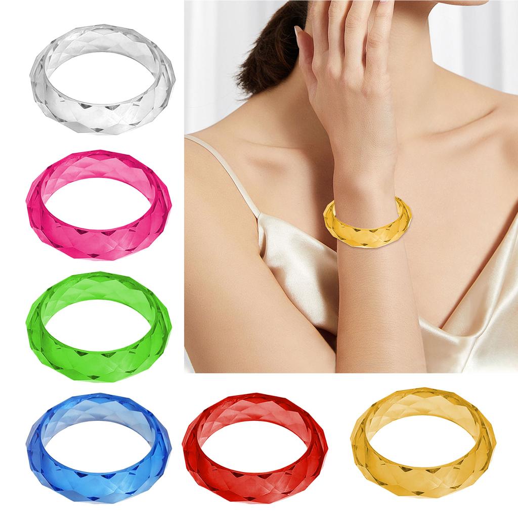 Einzigartiges Facettiertes Kristalle Harz Armband Funkelnde Lichtbrechung Elegantes Schmuckaccessoire für Trendige Frauen Tägliche Nutzung