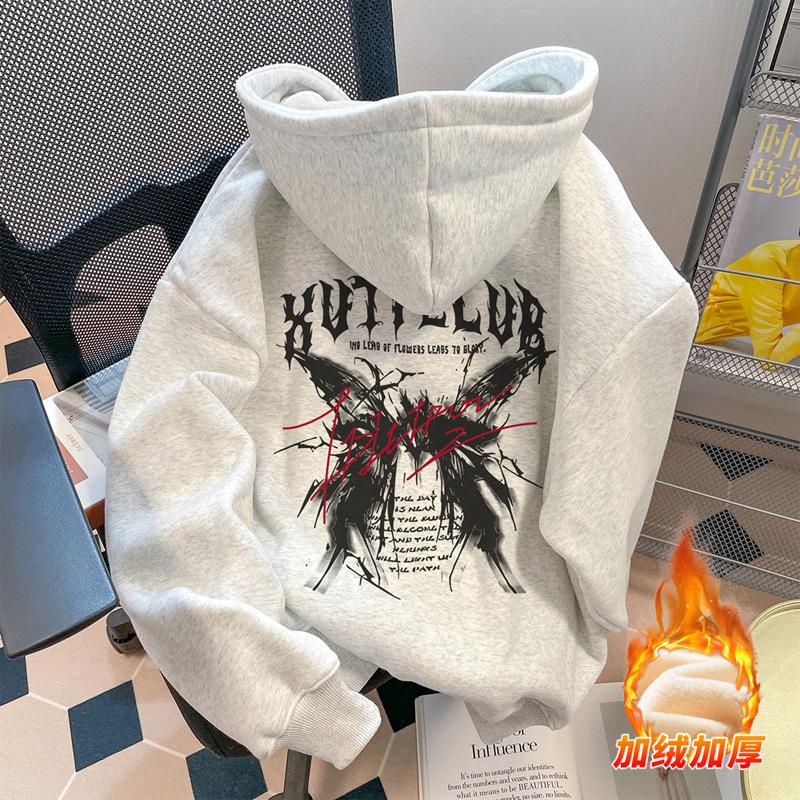 

American Heavy Sweater Men s Autumn and Winter Printing Sports Comfortable Bottoming Shirt Hooded Fleece Thickened Jacket Tide XXXL