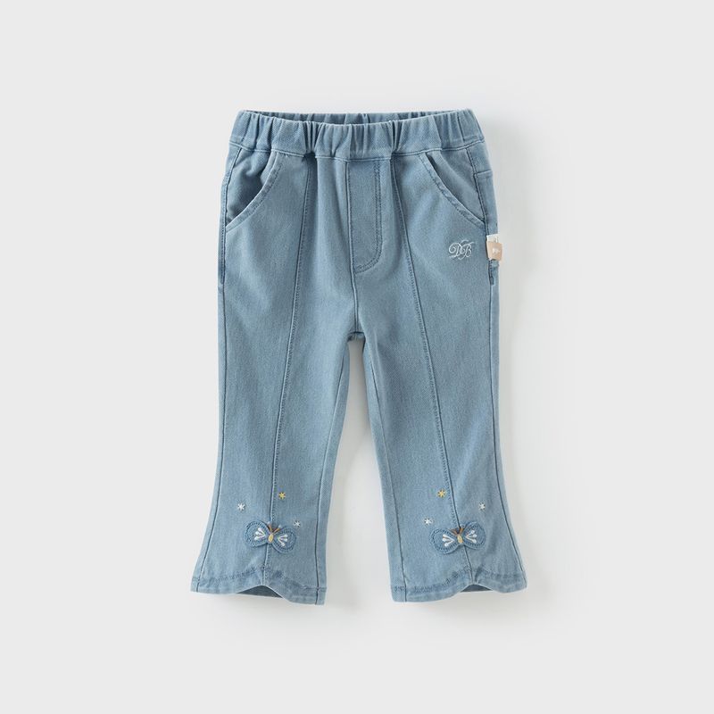 David Bella 2026 Spring New Stylish Girls  Jeans Baby Children s Clothing Pants Children s Cropped Flared Pants Denim Blue [Ready in Stock] 100