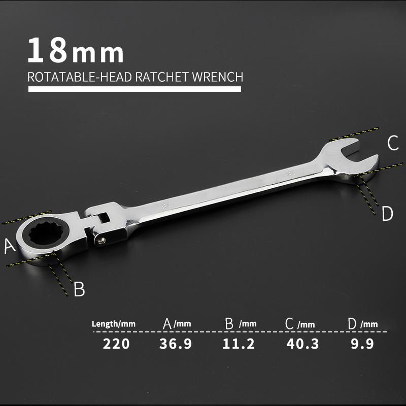 Activități multifuncționale Set chei cu clichet 180 de grade Chei flexibile cu cap deschis Unelte de mână pentru reparații auto Cheie combinată