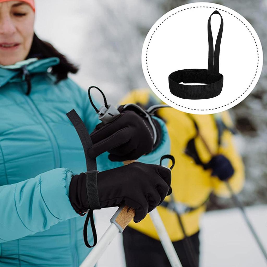 4pcs Nylon Ski Glove Leashes with Metal Button Safety Strap Wrist Straps Glove Carrier Sling Clips Skiing Handcuffs Accessories