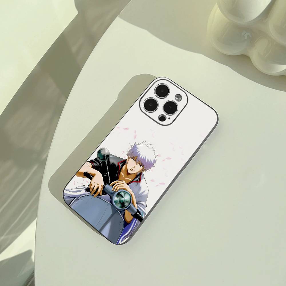 G-Gintama-Gintoki Sakata Phone Case For iPhone 17,16,15,14,13,12,11 Pro Max,16Plus,XS Soft Black Cover