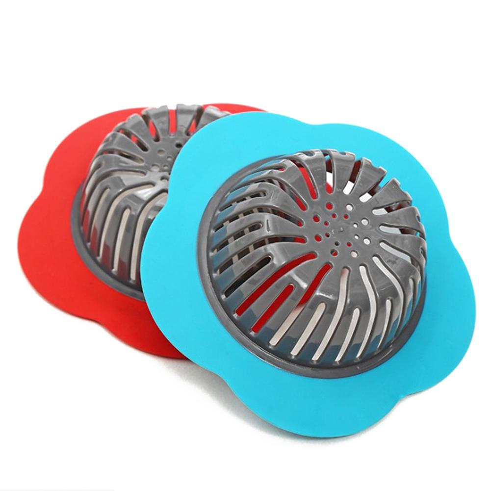 Flower Shape Sink Drains Cover Large Capacity Plastic Sink Sewer Easy Cleaning Bathroom Drainage Trap for Kitchen Bathroom