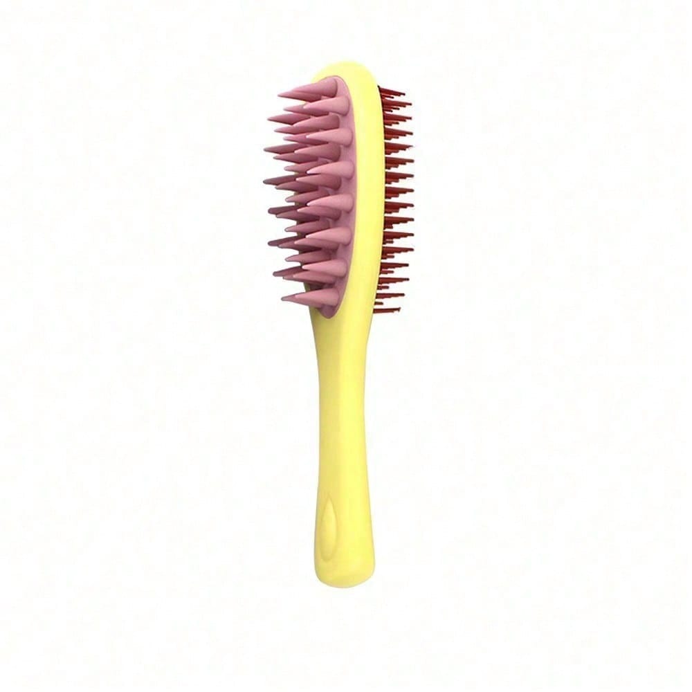 1pcs Long-Handled Double-Sided Shampoo Brush, Silicone Soft-Tooth Scalp Massage Comb, Wet And Dry Cleaning Wonder Tool