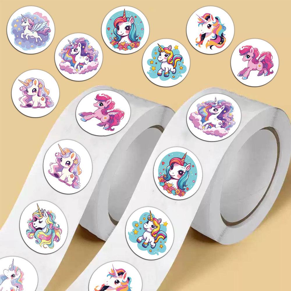 500PCS Cute Unicorn Roll Stickers Hot Selling Tablet DIY Boutique Stickers Envelope Sealing Stickers