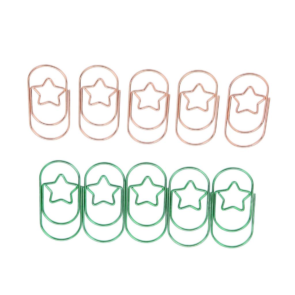 40PCS Star Paper Clips Bright Color Rust Proof Coating Portable Lightweight for Office Home