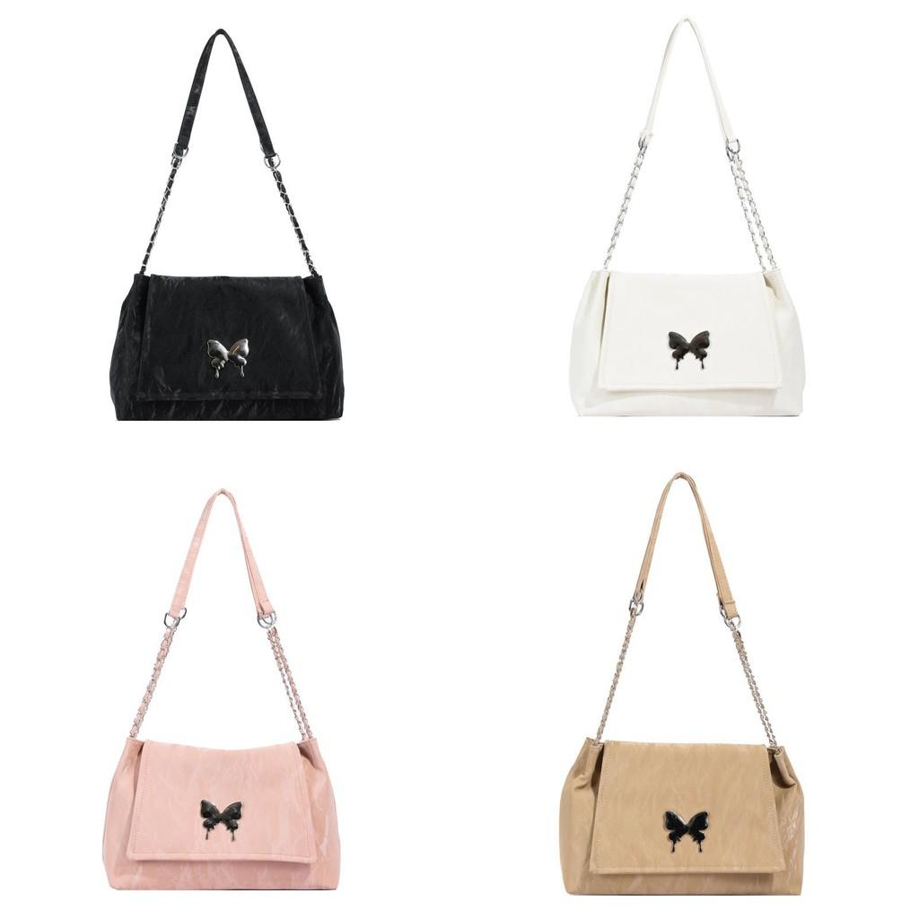Butterfly Style Pu Chain Shoulder Bag With Large Capacity For Daily Use