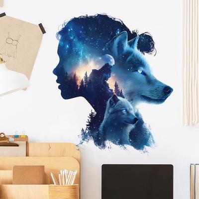 Adesivo Murale Foresta Fantastica Autoadesivo Decorativo Rimovibile Vinile Artistico per Camera da Letto Soggiorno Studio Decorazione Casa