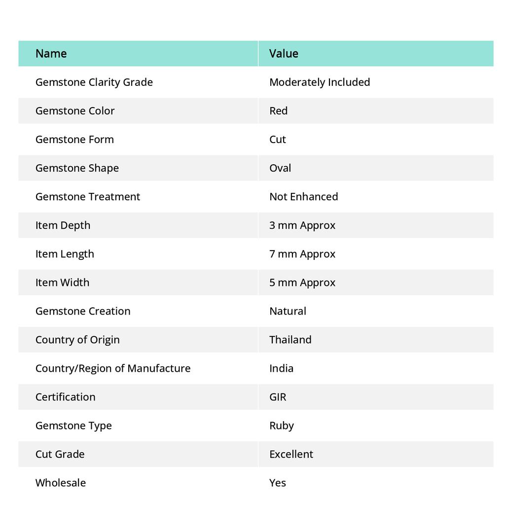 6 Pcs Natural Ruby Red Oval Cut CERTIFIED 7x5 mm Loose Gemstone Gift For Him Ys-13369