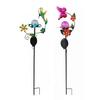 Nature Inspired Outdoor Accents Solar Glass Cracked Ball Garden Light, Butterfly Hummingbird Metal Weather Resistant Lawn Ornaments Stake Waterproof