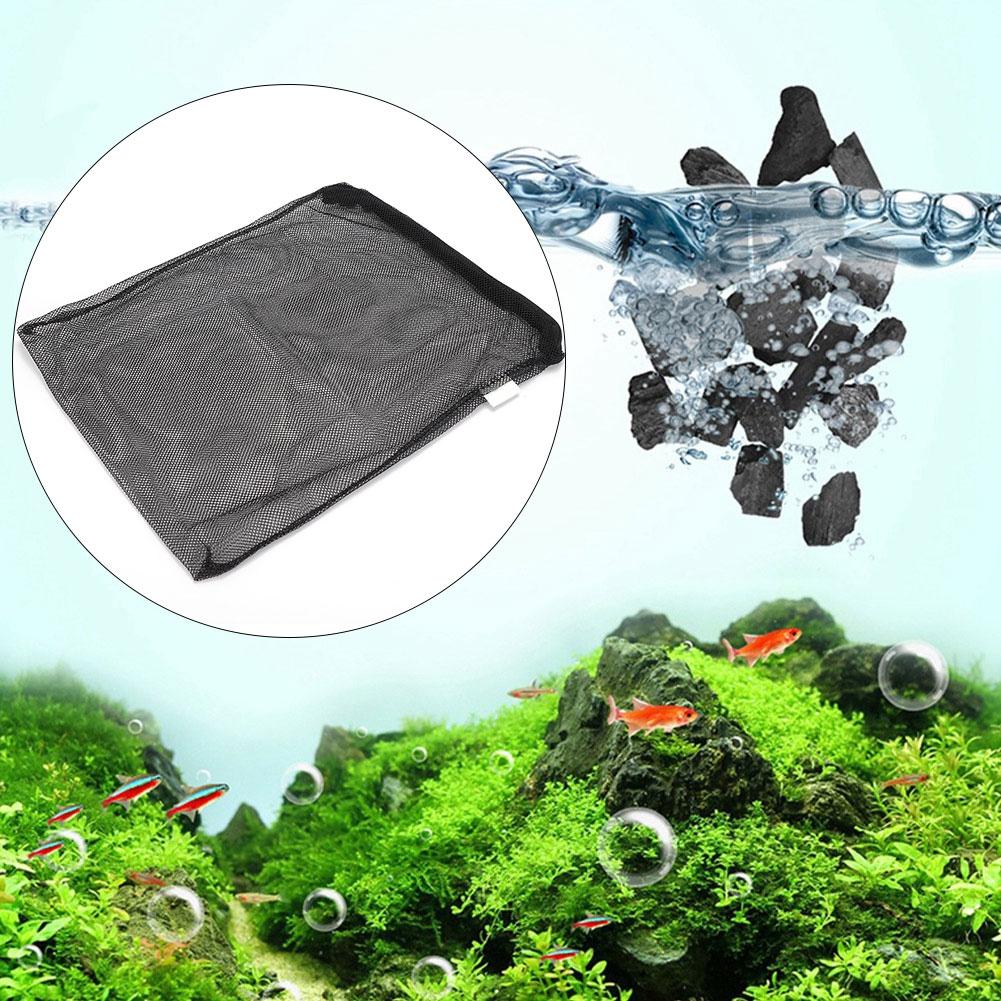 10Pcs Aquarium Fish Tanks Reusable Polyester Filter Mesh Bag with Zipper Isolation BagsBlack