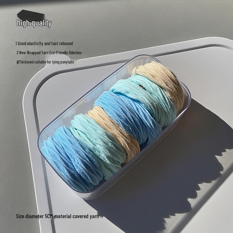High Elasticity Durable Women's Ponytail Hair Tie In Thickened Seamless Rubber Band with Acrylic Box.