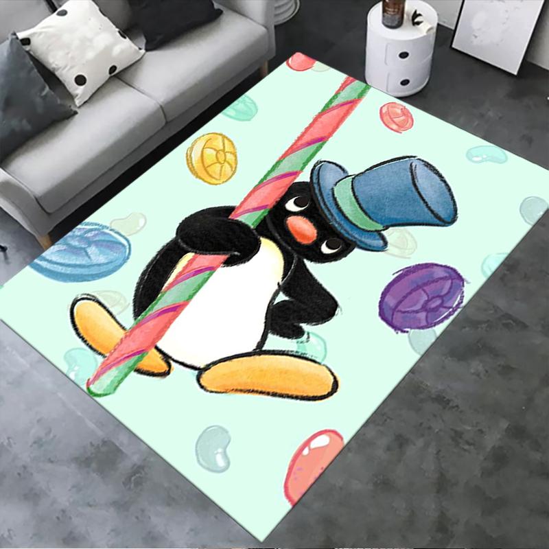 Nuovo Tappeto PINGU 2025 per Soggiorno Camera da Letto Casa Decorazione Divano, Tappetino Antiscivolo per Giochi Bambini