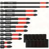 Shock-resistant Magnetic Phillips Screwdriver Bits with Anti-slip Teeth