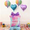 5pcs Standing Birthday Gift Box Balloon Set Star-Shaped Gradient Letter Balloons Birthday Party Decoration Photography Props