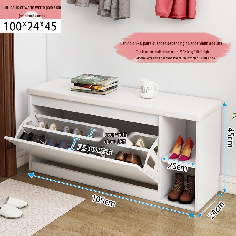 Flip-Top Shoe Cabinet & Bench: Multi-Functional Entryway Shoe Storage and Sofa Stool