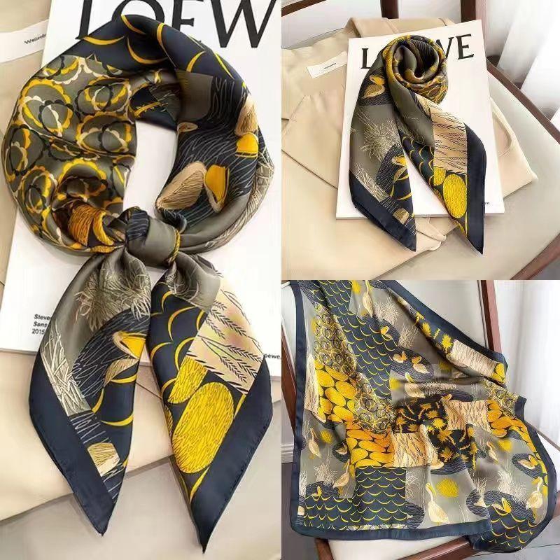 

New Fashion Print Silk Square Scarf Women Soft Satin Hairband Neckerchief Tie Female Headband Foulard Bag Ribbon Gift One Size
