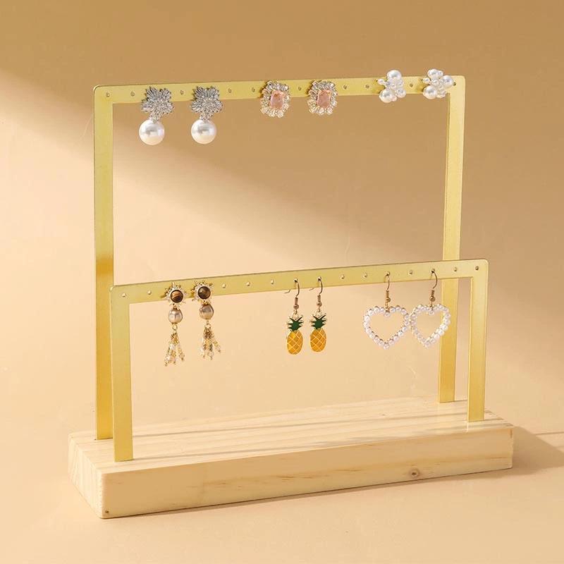Jewelry Organizer Metal Jewelry Rack Desktop Stud Earring Drop Earrings Display Storage Stand Jewellery Showcase Props