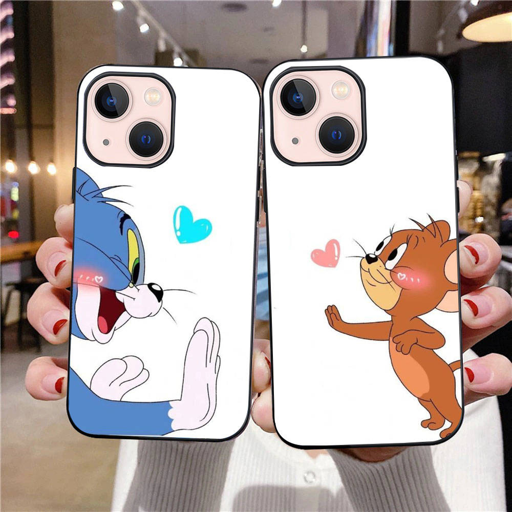B-72 Cat and Mouse  Black Case for Redmi 10A 10C 12C 13C 9A 9C 9T A3X Note 10 9 9S 10S iPhone 11 12 13 14 15 16 X XS Pro Max Mini 7 8 Plus XR