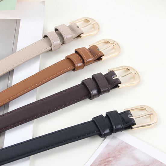 Women Belt Imitation Leather Adjustable Length Thin Belt Solid Color Dress Shirt Tops Waistband Fashion Accessories