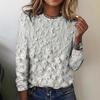 Round Neck 3D Flower Printed Top Fashionable Casual Long Sleeved Women's T-shirts