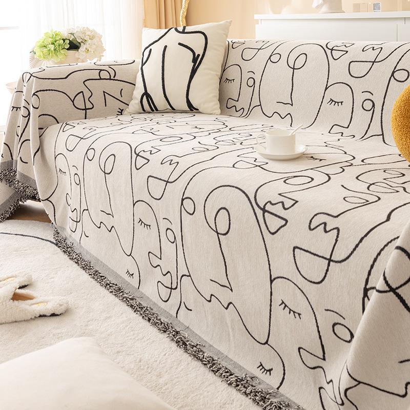 Chenille Sofa Towel Full Cover Cloth for All Seasons, Living Room Dust-proof Sofa Blanket, Anti-cat Scratch Sofa Cushion