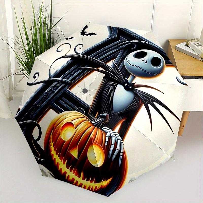 

1 Auto Open Jack Skellington, Pumpkin King Themed Colorful 8-rib Portable Umbrella for Men and Women, A Compact Commuting Companion Suitable