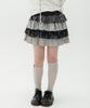 HIGH SCHOOL DISCO Tiered Layered Mini Skirt_Gray