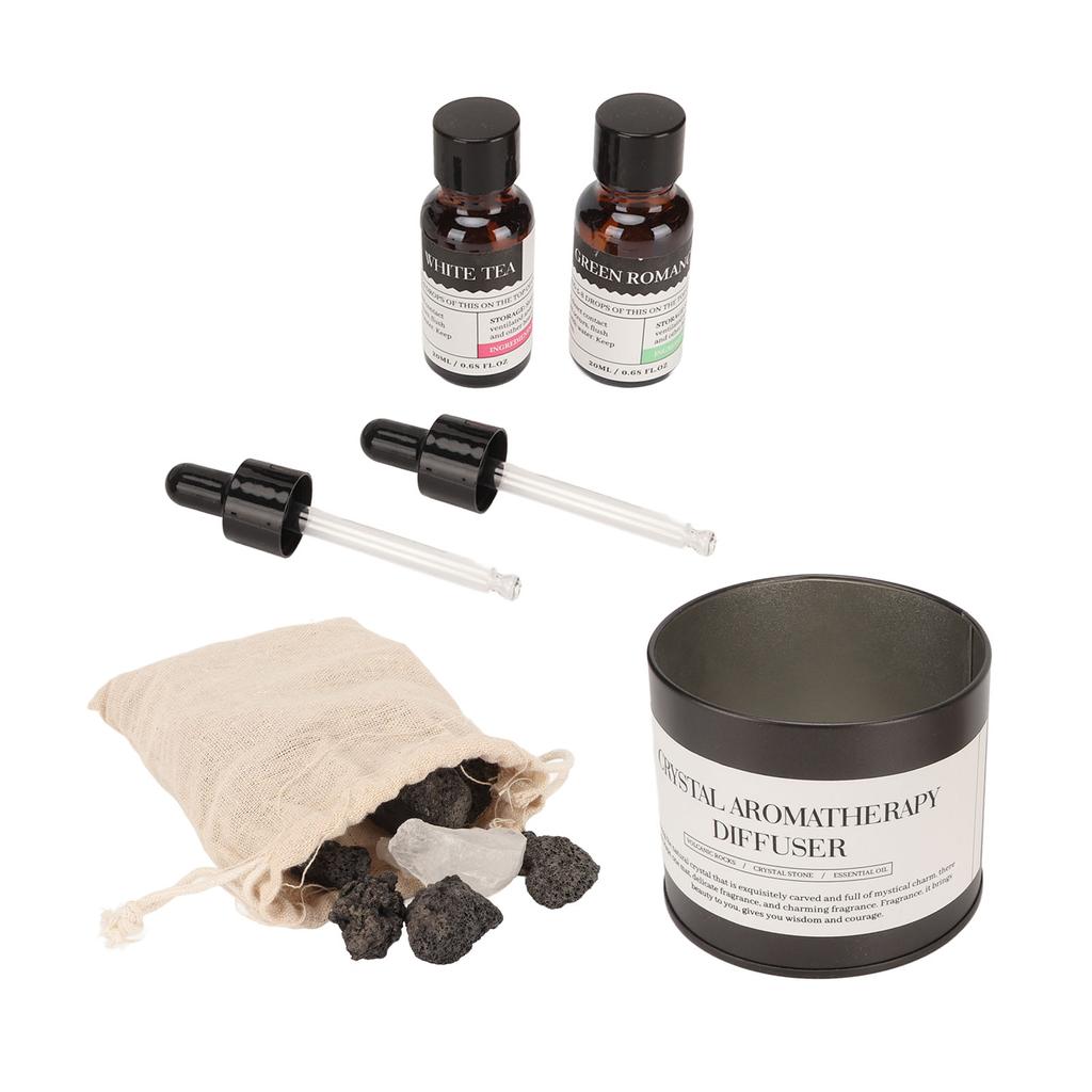 2pcs 20ml Essential Oil Aromatherapy Diffuser Set Reduce Stress Stone Diffuser for Bedroom
