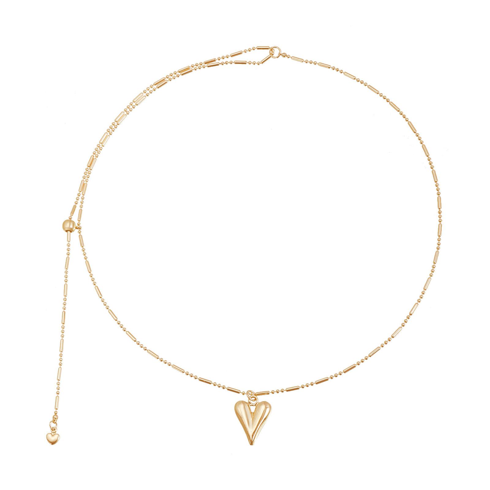 

Регулируемое колье с подвеской в форме сердца и минималистичной цепочкой, универсальное колье-пуловер для повседневной элегантности