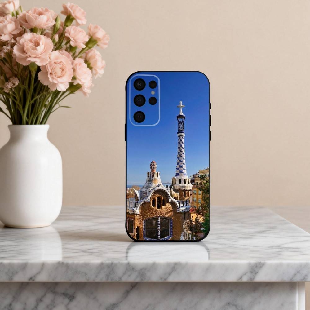 A-Architectural scenery of B-Barcelona Phone Case For Samsung S25,24,23,22,30,21,10,9,Ultra,Plus,Lite,FE,4,5 G Soft Black Case