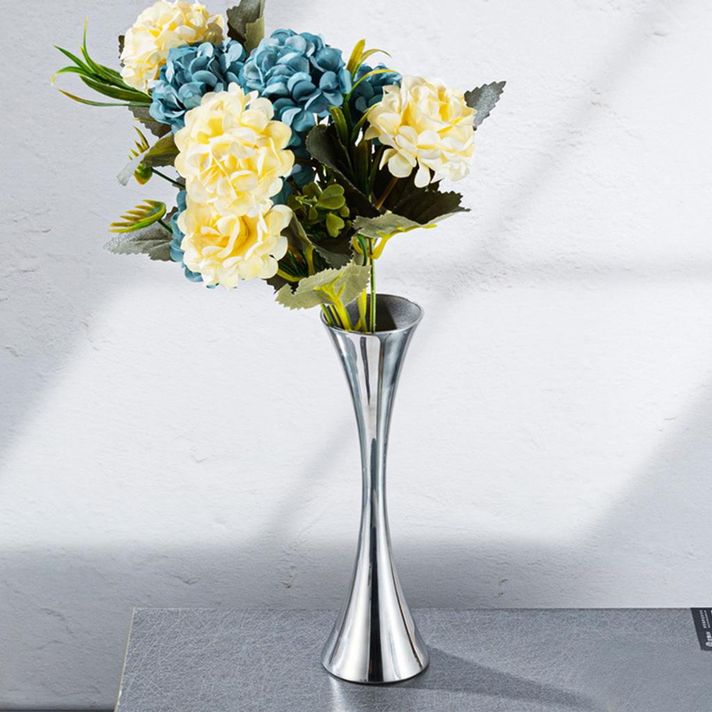 Stainless Steel Vase Innovative Elegant Modern Round Mouth Metal Flower Vase for Living Room Table Metal Flower Vase