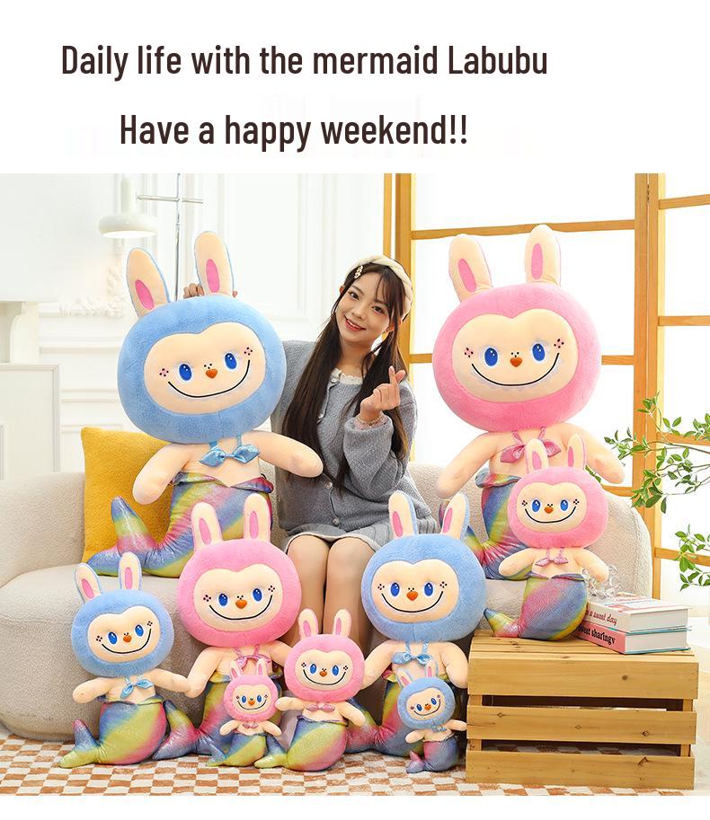 Cross-Border Mermaid La-Boo Plush Doll: Amusement Park Pendant Gift