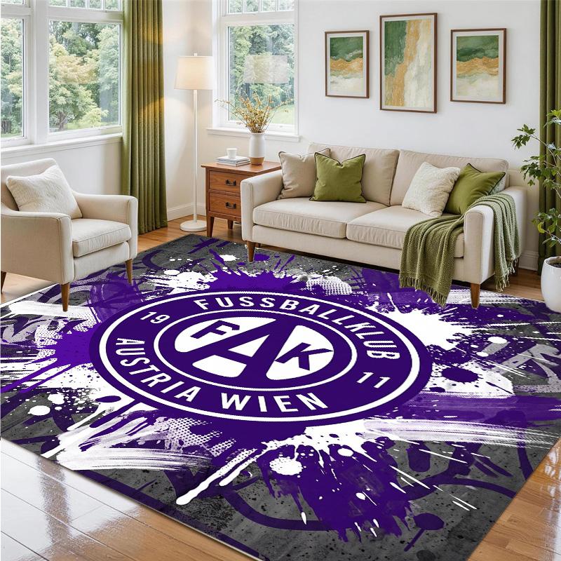 Austria Wien FC Design Crystal Velvet Rug Soft Decorative Mat for Bedroom Entrance