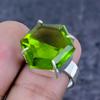Natural Peridot Gemstone Handmade 925 Sterling Silver Jewelry Ring Size 6.5 ETC-13372