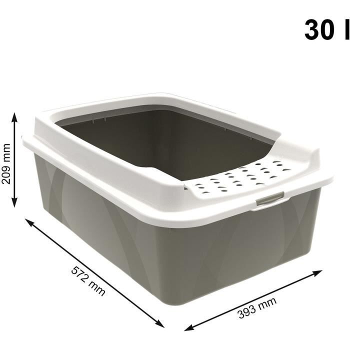 Bac À Litière Avec Rebords - ROTHO MYPET - BONNIE - 57.2 X 39.3 X 20.9 Cm - Cappuccino