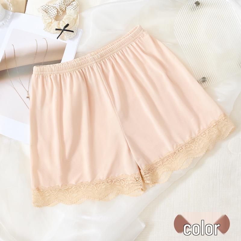 

Весняно-літні захисні шорти з мереживом з крижаного шовку: Дихаючі, із середньою посадкою, з краєм, що не скочується XL (120-140 jin)