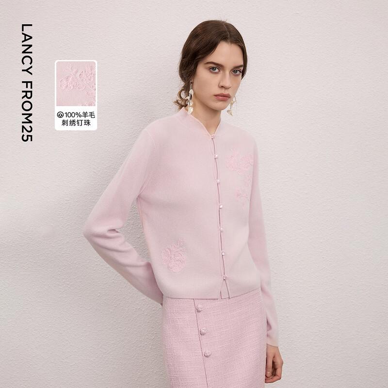 LANGZI Lantingxu Neo-Chinese Style Embroidered Wool Cardigan