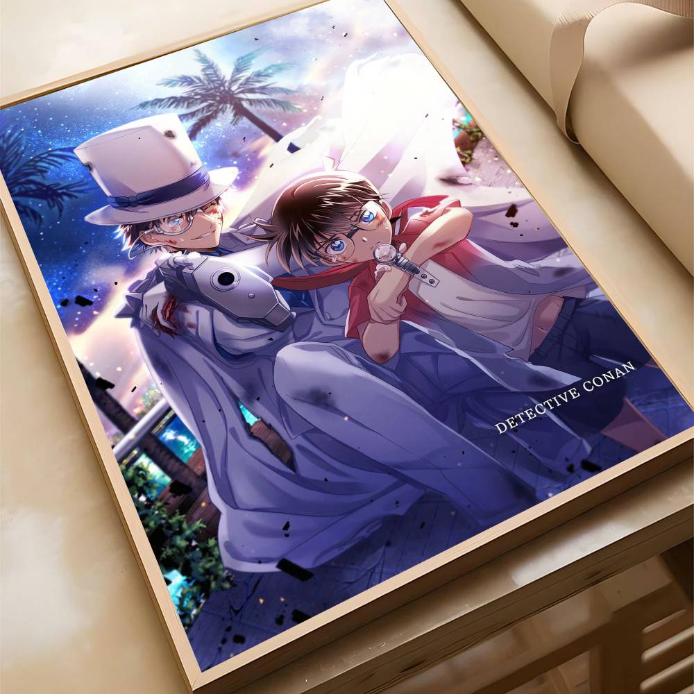 Anime Detective Conan Poster Self-adhesive Art Waterproof Paper Sticker Coffee House Bar Room Wall Decor