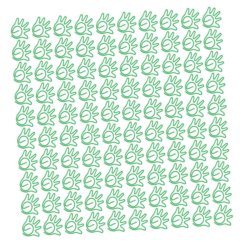 100pcs Paper Clips Innovative Cute Small Palm Shape Reusable Metal Paperclips for School Home