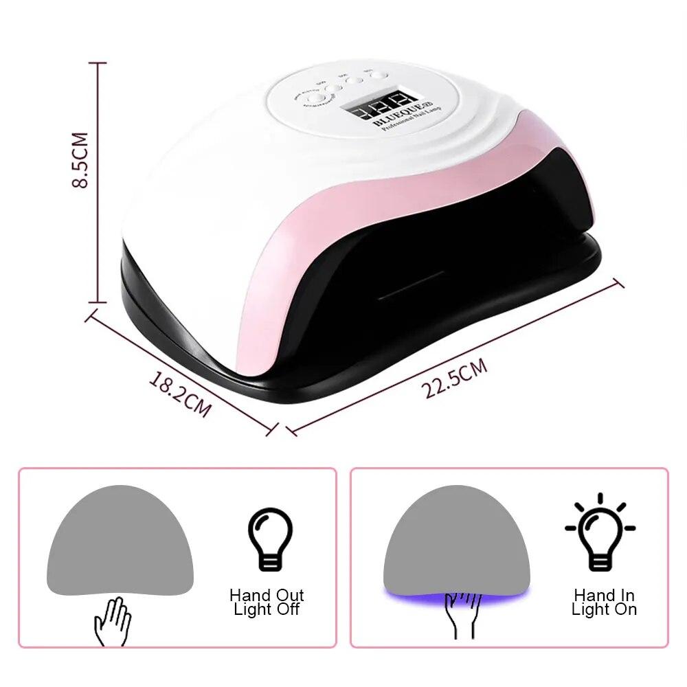 LED Nail Lamp For Manicure 168W Nail Dryer Machine UV Drying Lamp For Curing UV Gel Nail Polish With Mot