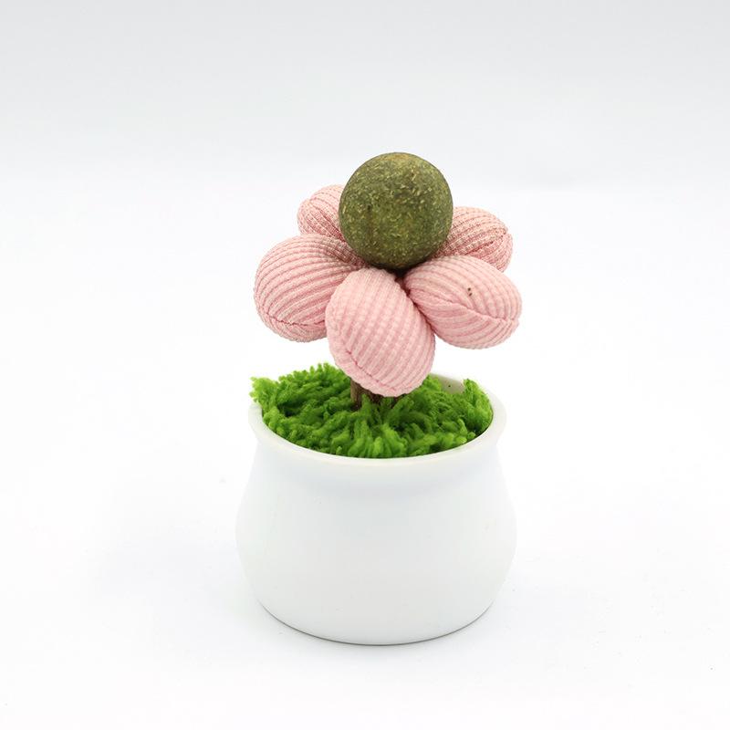 Catnip Balls, Cat Gnawing Toys, Cute Flowerpot Cat Toys, Wooden Tianliao Teething Sticks, Self-entertaining and Boring Toys for Kittens