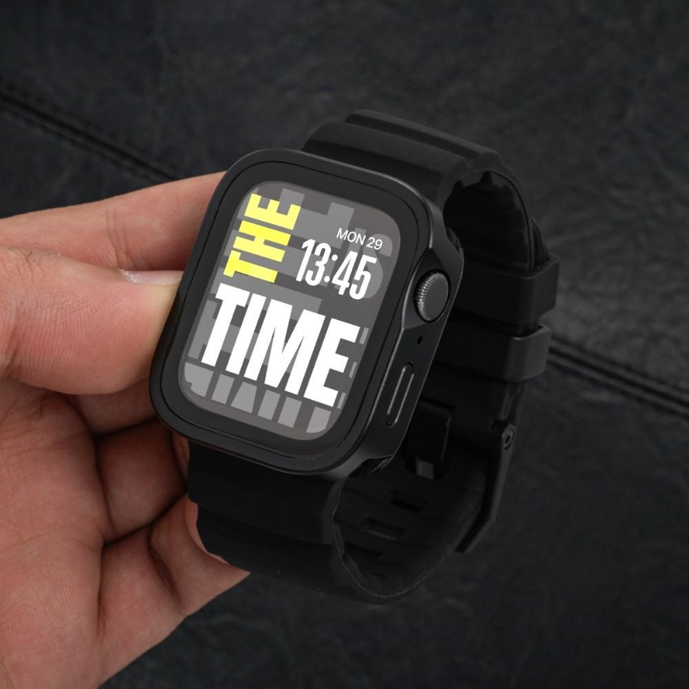 Silicone Strap + Aluminum Alloy Case For Apple Watch Ultra 3 49mm S11 S10 46mm For Apple Watch 9 8 7 45mm 6 5 4 SE3 44MM