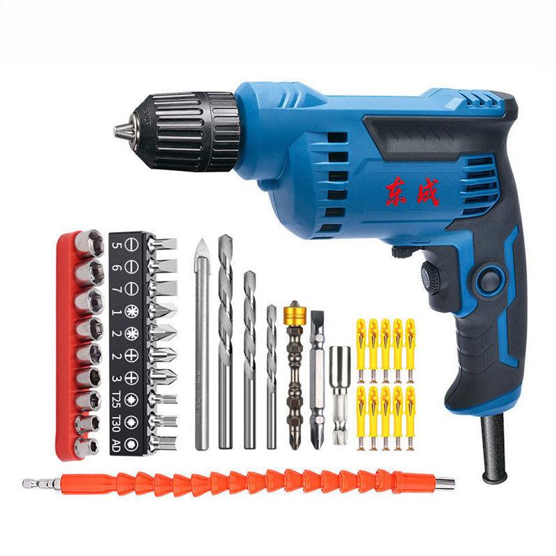 DongCheng Hand Drill J1Z-FF05-10B Pistol Drill 600W Forward and Reverse Adjustable Speed Power Tool