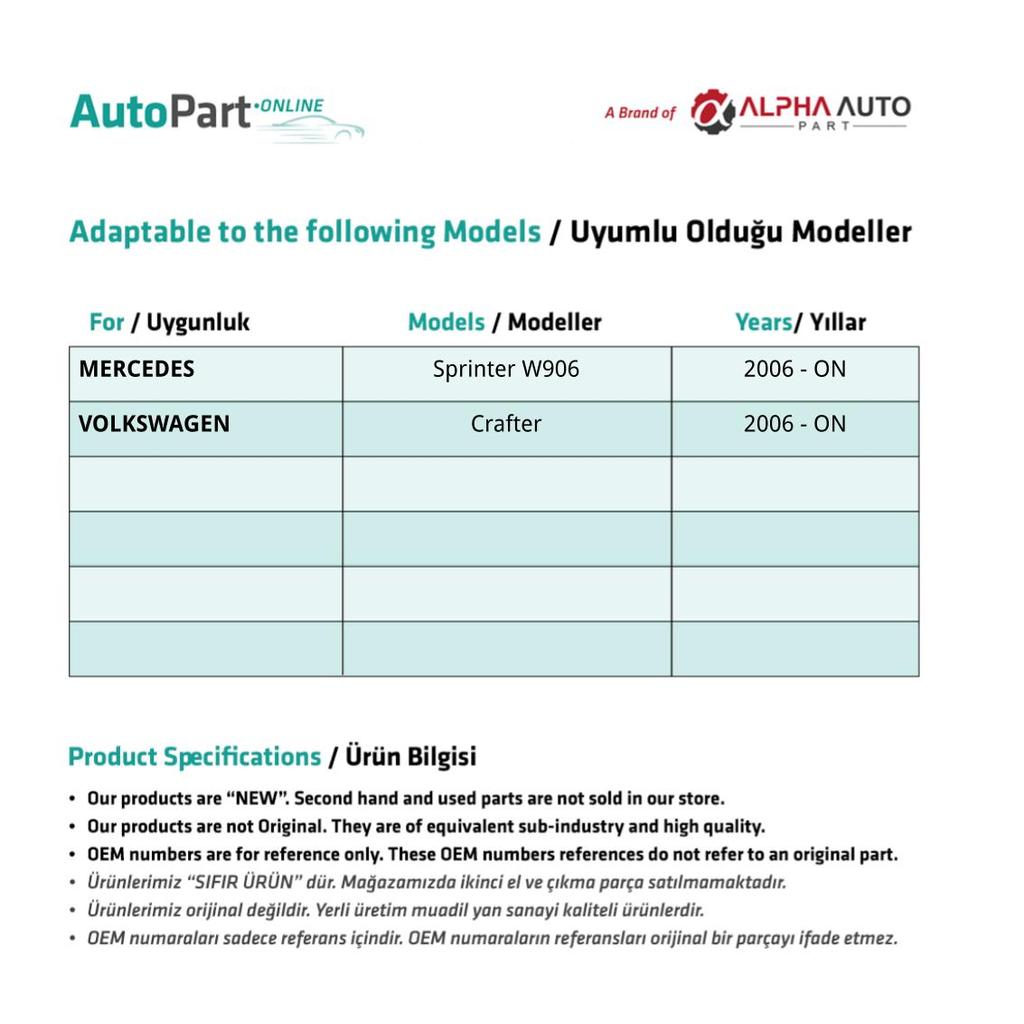 Glass Button Cover for Mercedes Sprinter, Volkswagen Crafter - Set of 3